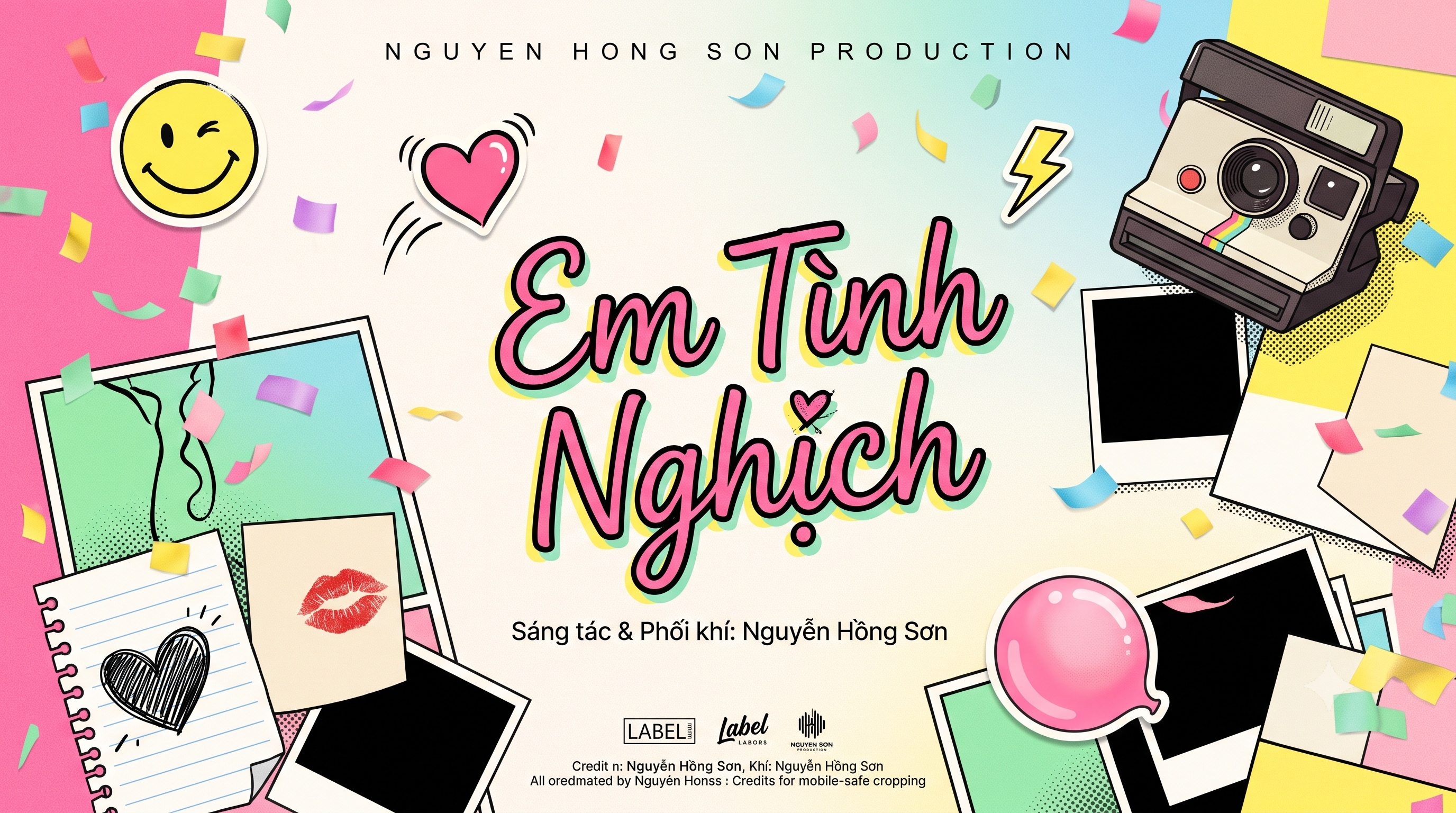Artwork bài hát Em Tinh Nghịch tông màu hồng